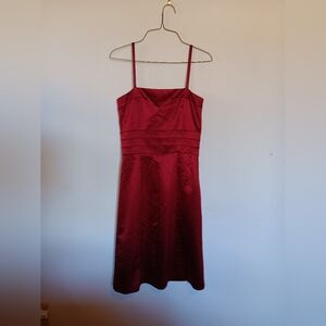 Red mini spaghetti strap dress